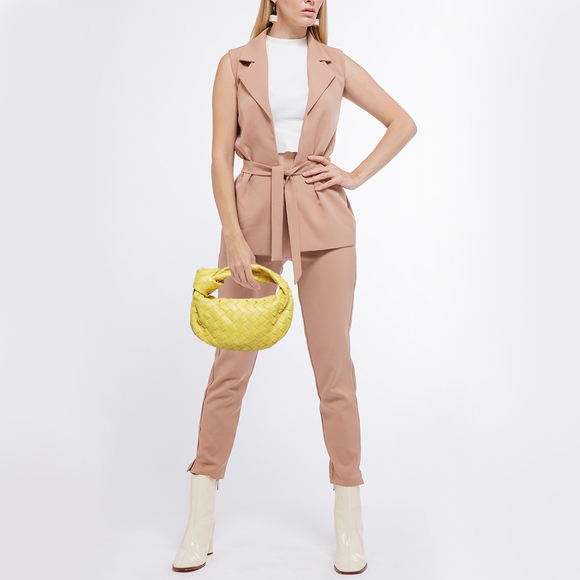 BOTTEGA VENETA Yellow Intrecciato Leather Mini Jodie Hobo - Picture 2 of 8